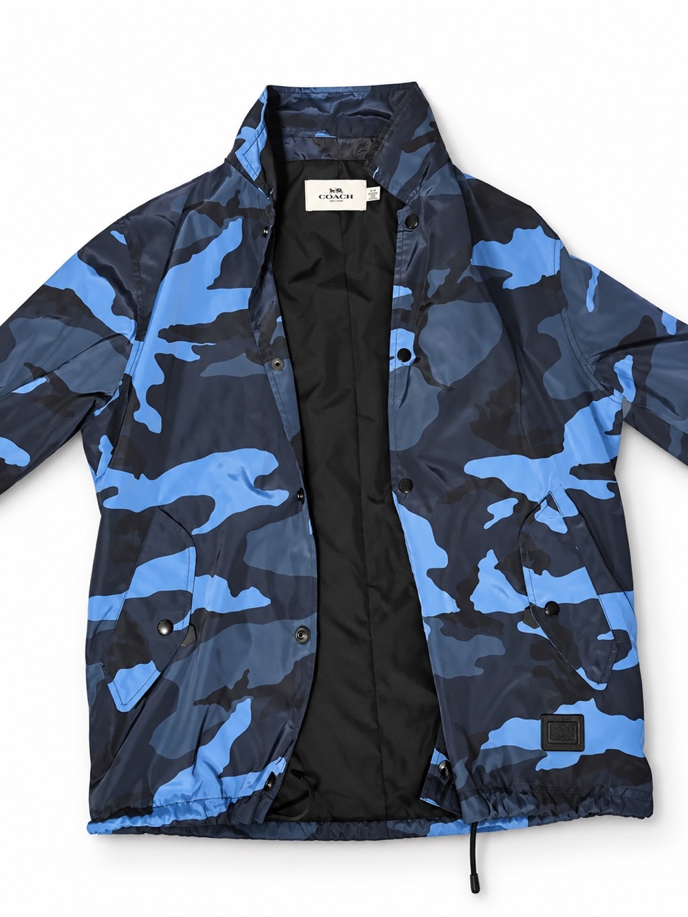 Coach Blue & Black Camouflage Raincoat